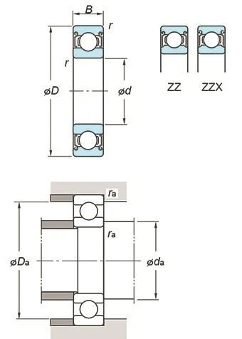 6319 ZZX-Deep Groove Ball Bearings - Single-Row - Shielded ZZ